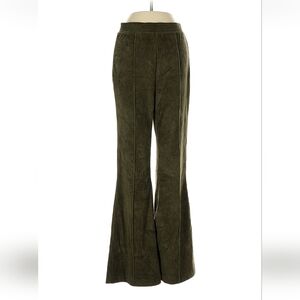 Aerie Groove-On Rib Velour Flare Pant Nomad Olive Green Size XS